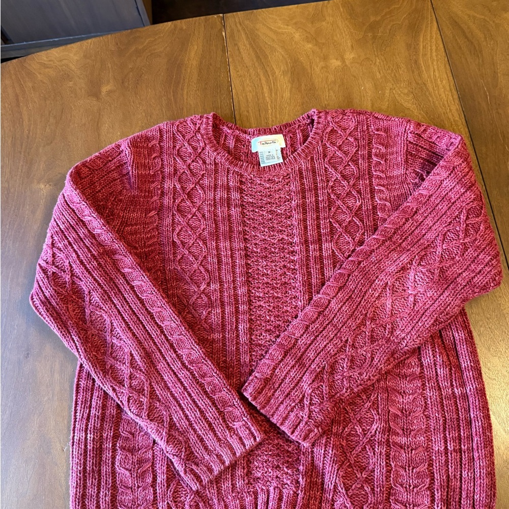 Vintage women’s Talbots Cable Knit Sweater cotton sz m